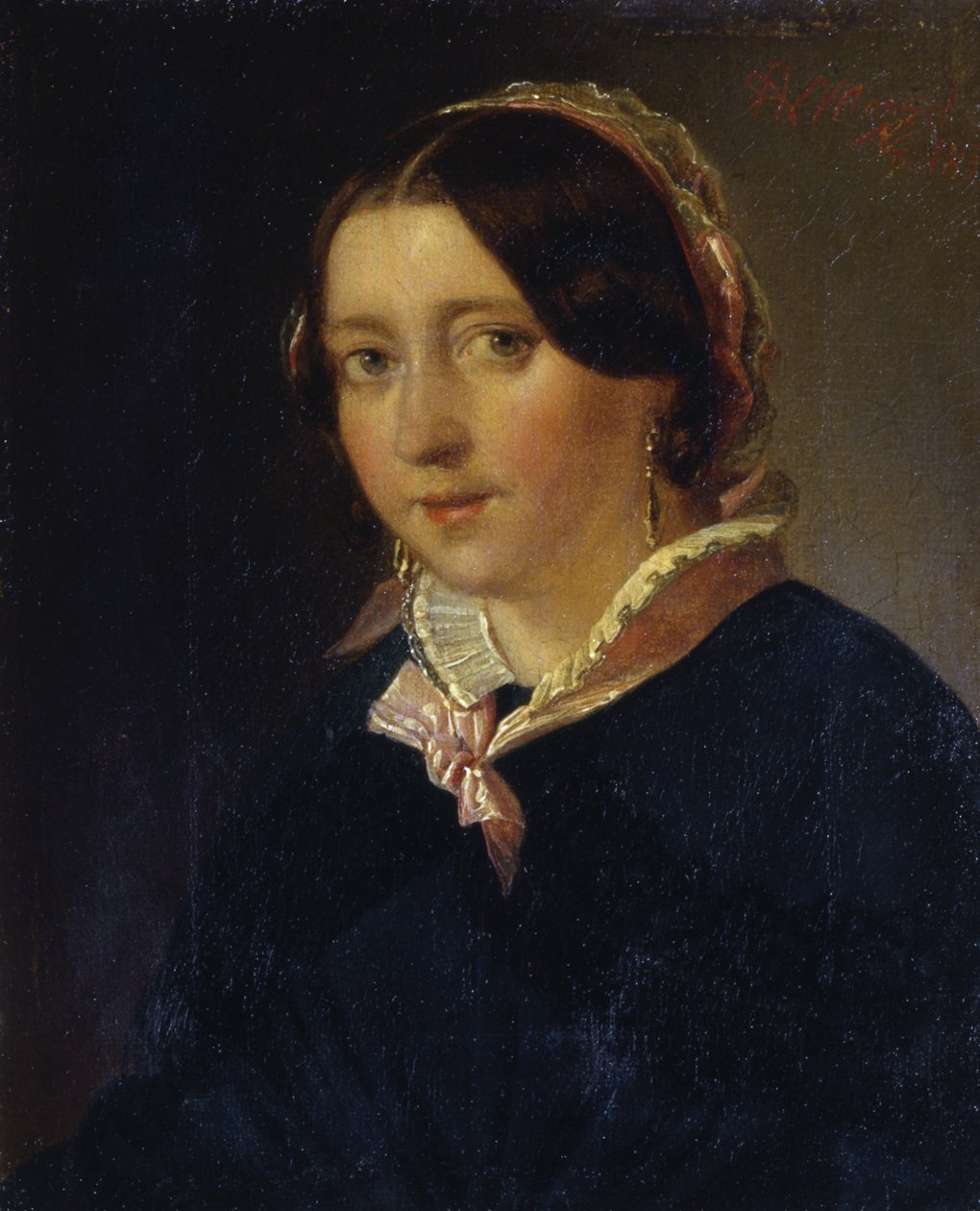 Porträtt av en ung flicka av Adolph Menzel