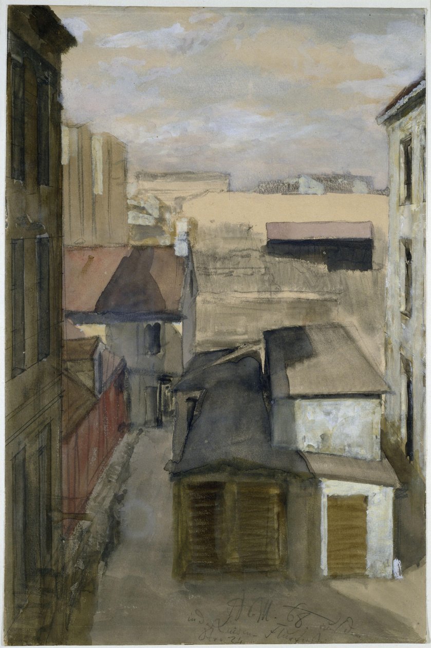 Utsikt från fönstret på Luisenstraße 24 av Adolph Menzel