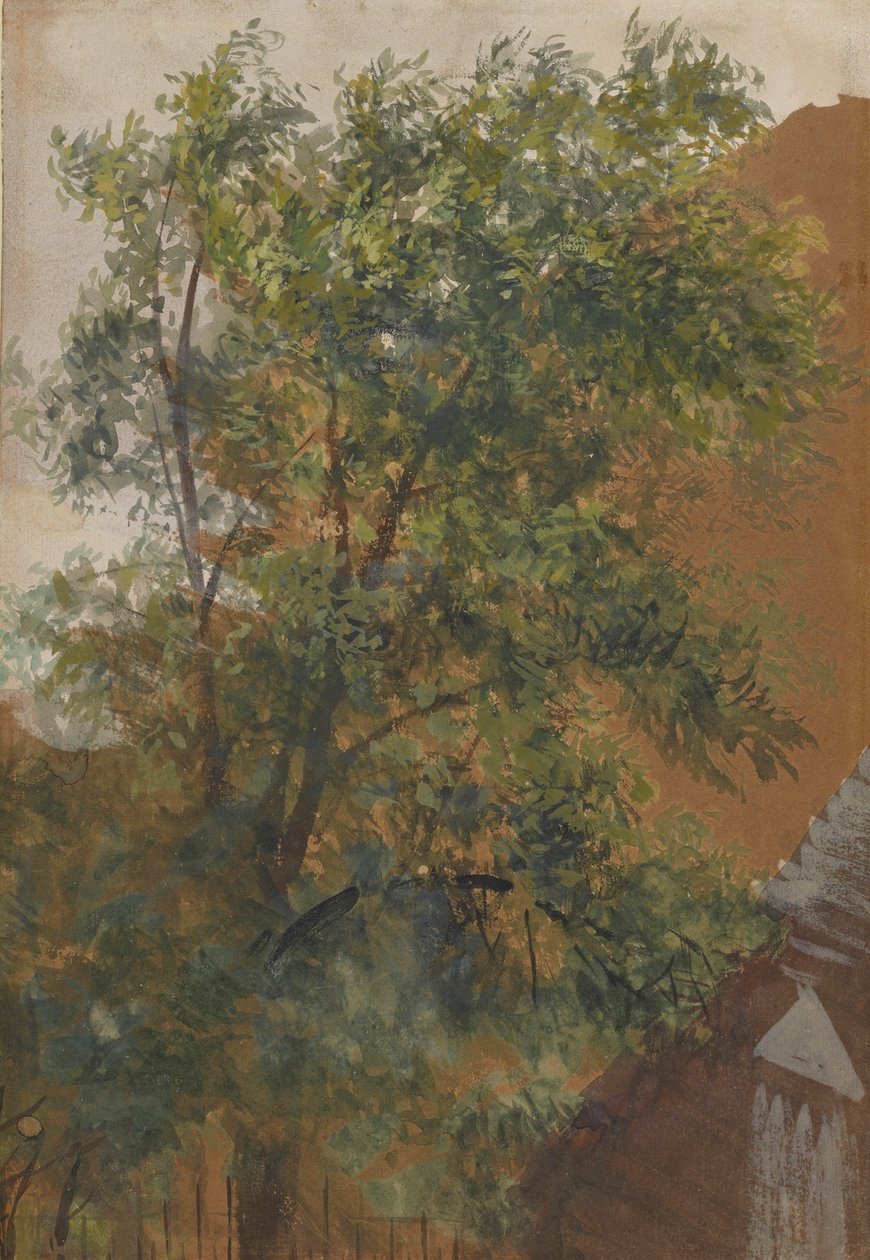 Utsikt från fönstret mot innergården i hans ateljé på Marienstraße 22 av Adolph Menzel