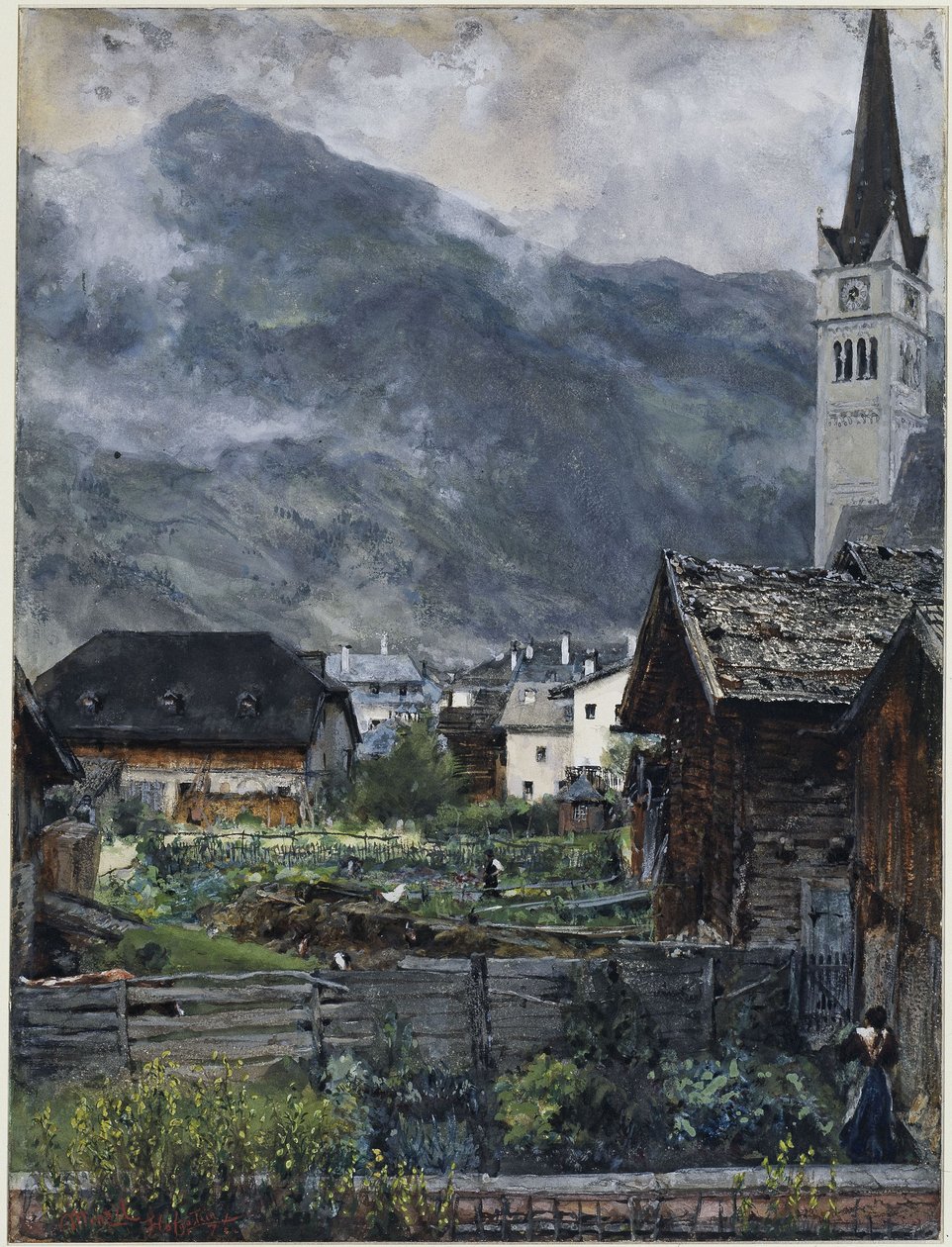 Utsikt från Villa Herrmann över Hofgasteins dal av Adolph Menzel