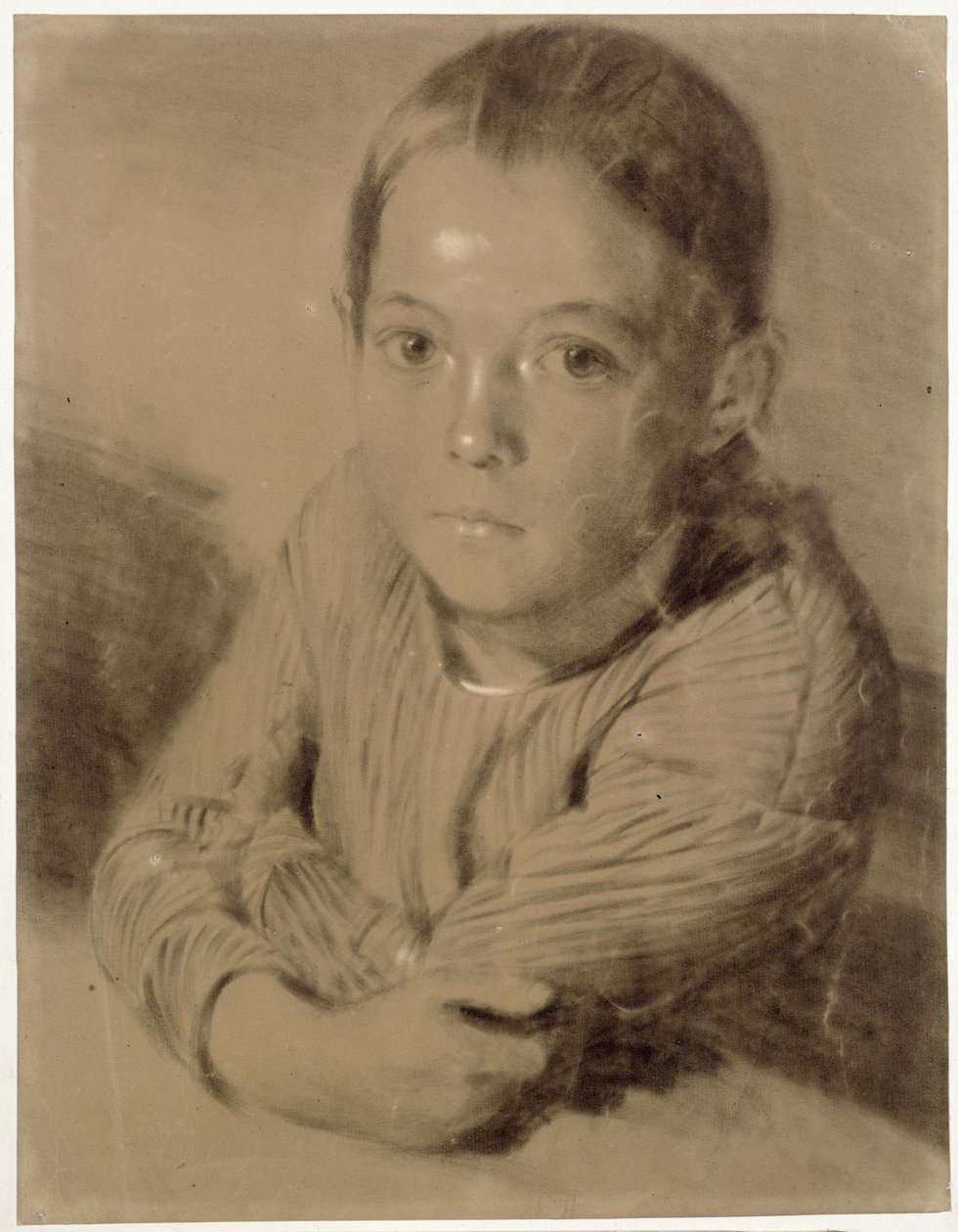 Bystbild av en flicka av Adolph Menzel