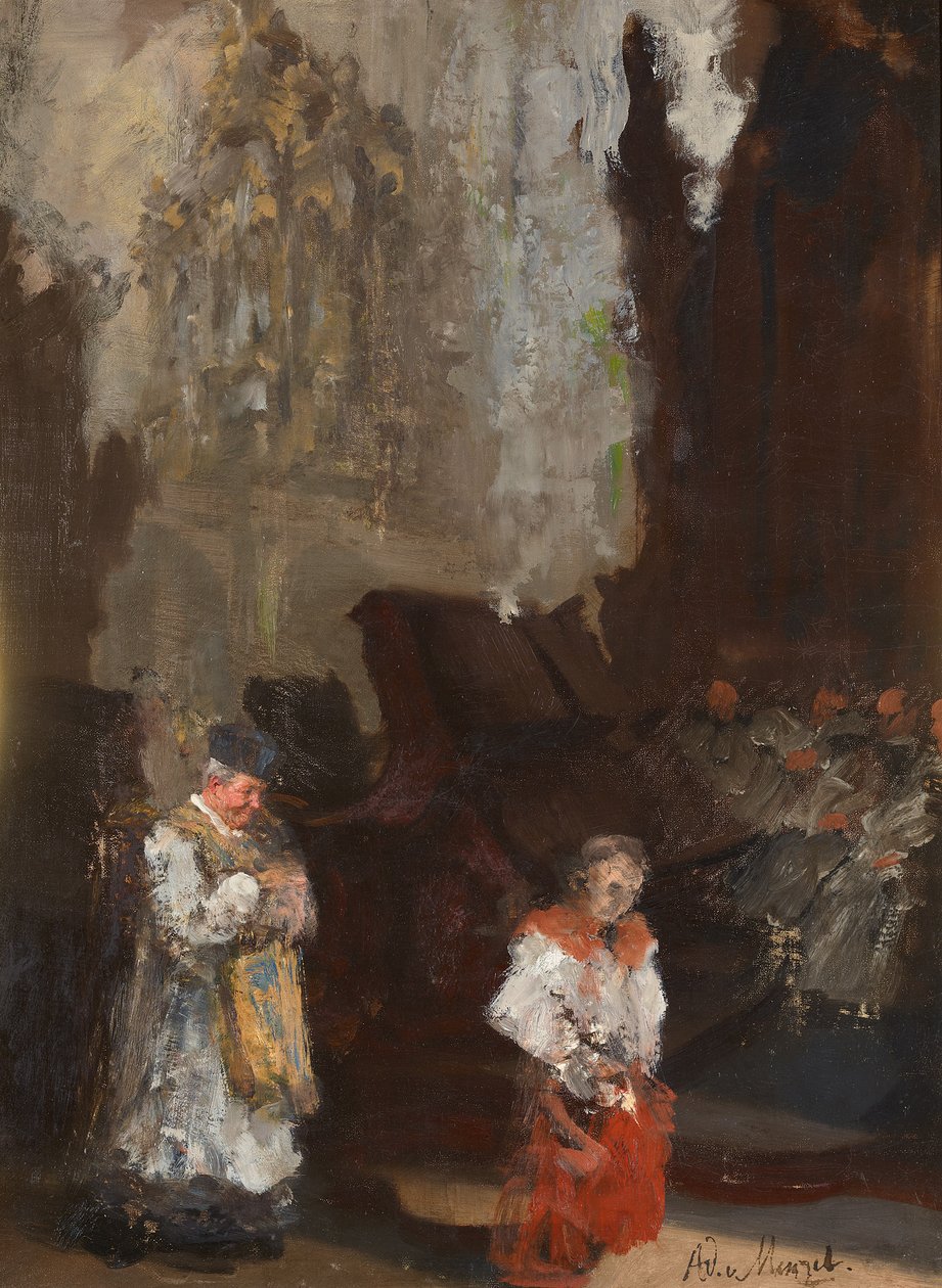 Körstolar i domkyrkan i Mainz. Ofullbordad av Adolph Menzel