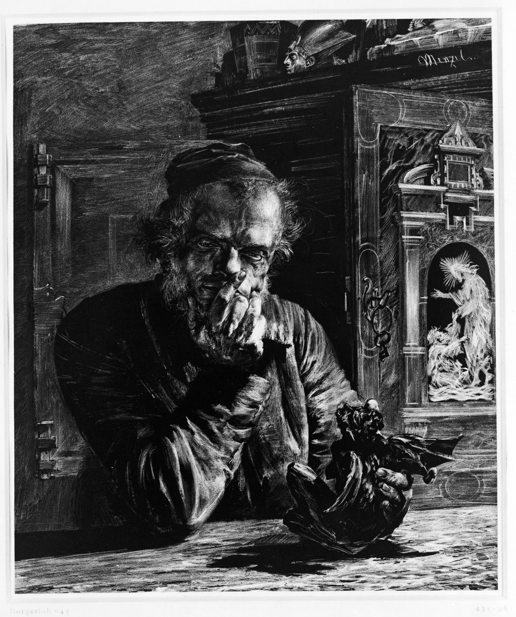 Antikvitetshandlaren (Menzels självporträtt, även kallat ”Konstsamlaren” eller ”Demonen”) av Adolph Menzel
