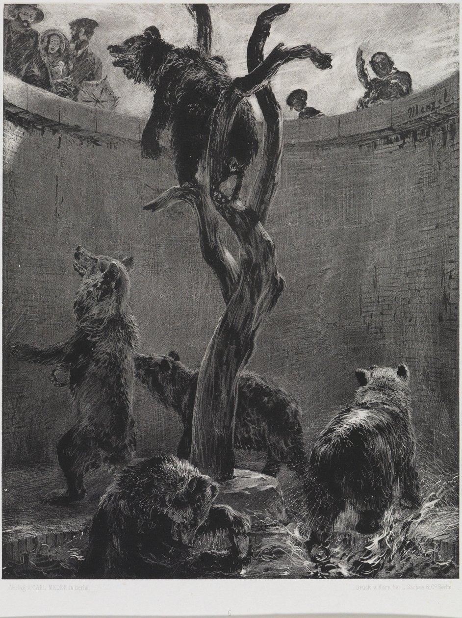 Björnburarna i Zoologiska trädgården av Adolph Menzel