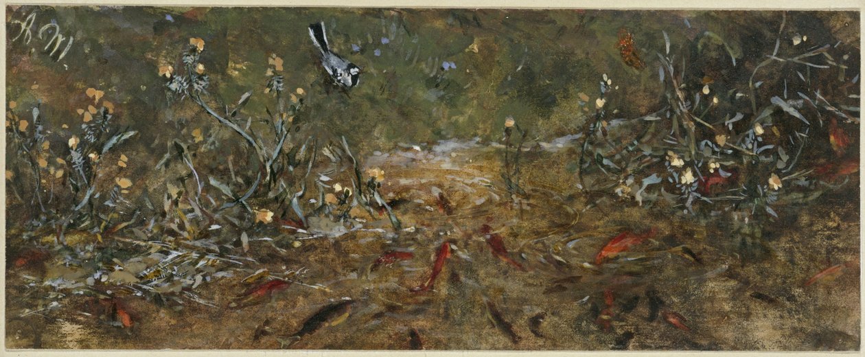 Guldfiskdammen. Ur ”Barnalbumet” av Adolph Menzel