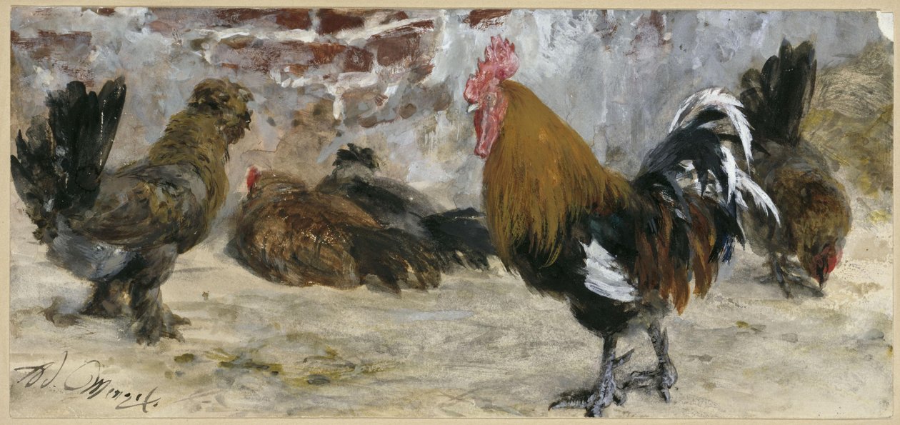 Tuppen och hönorna. Ur ”Barnalbumet” av Adolph Menzel