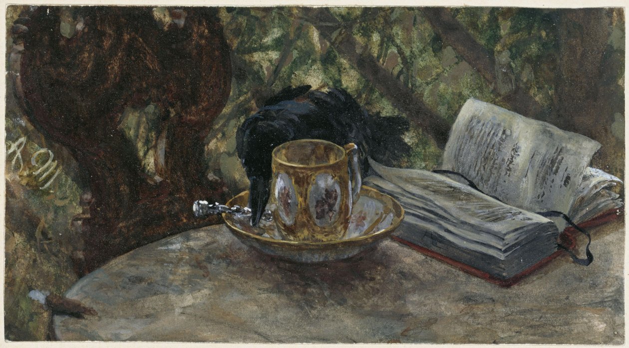 Korpen som stjäl en silversked. Ur "Barnalbumet" av Adolph Menzel