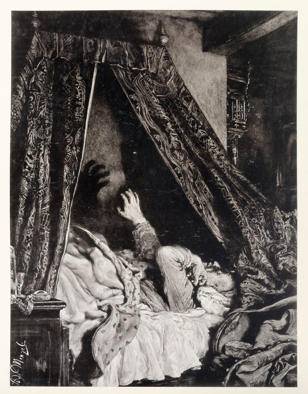 Adams plågsamma dröm, till Heinrich von Kleists "Den sönderslagna krukan" av Adolph Menzel