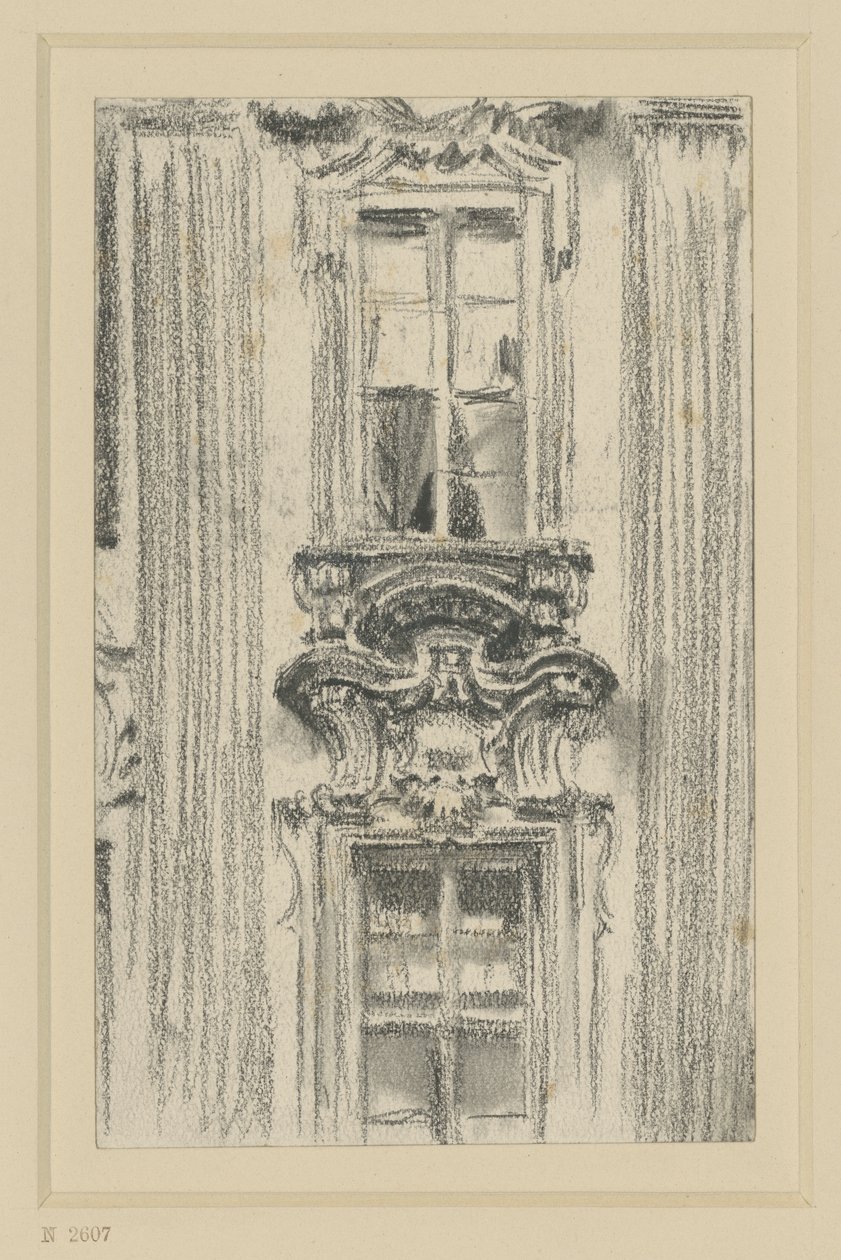 Detalj av fasaden på British Hotel i Dresden av Adolph Menzel