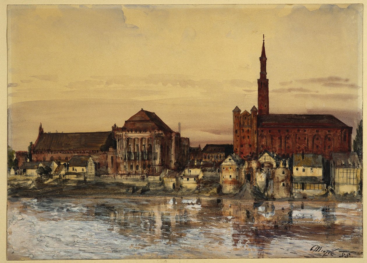 Marienburg vid Nogats strand av Adolph Menzel