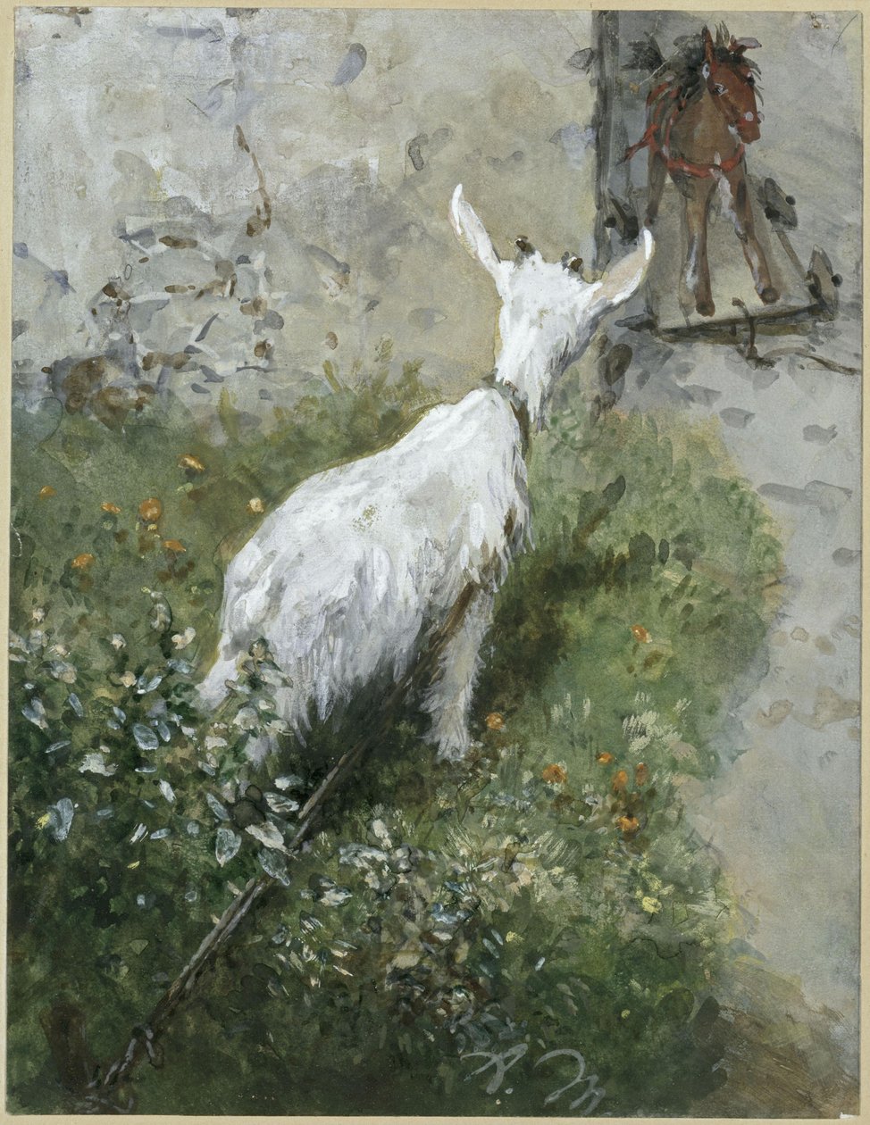 Geten och trähästen. Ur ”Barnalbumet” av Adolph Menzel