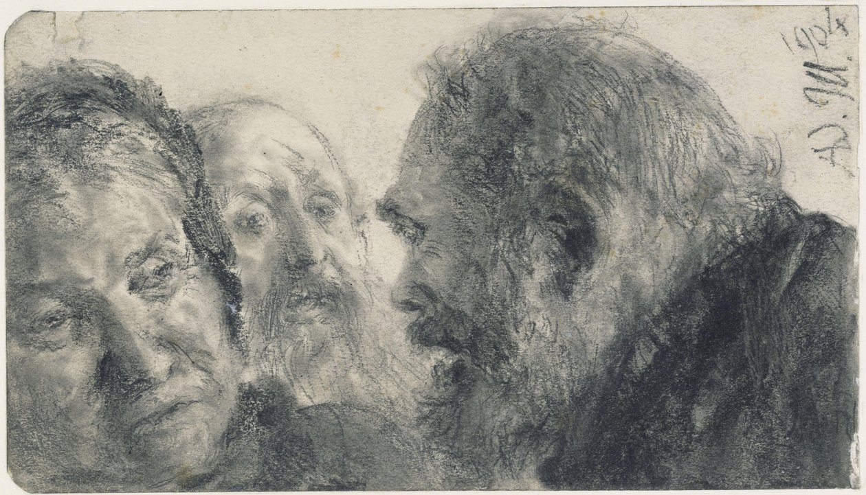 Tre huvuden av Adolph Menzel