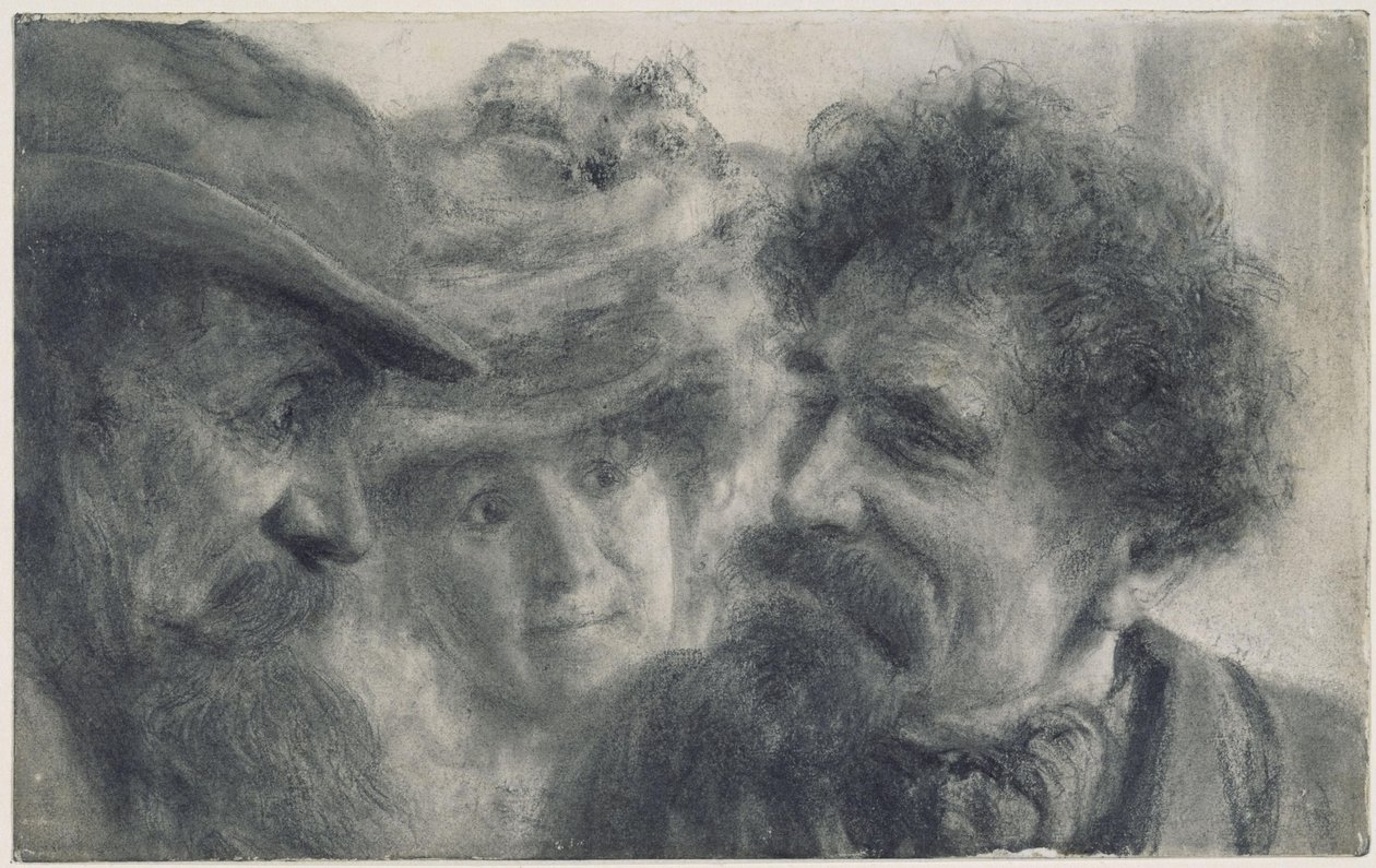 Tre huvuden av Adolph Menzel