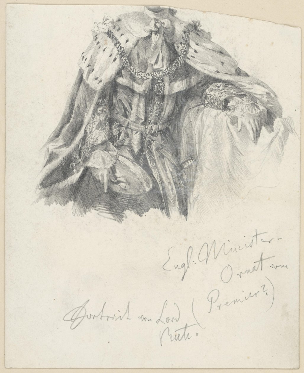 Engelsk ministerdräkt från porträttet av Lord Bute av Adolph Menzel