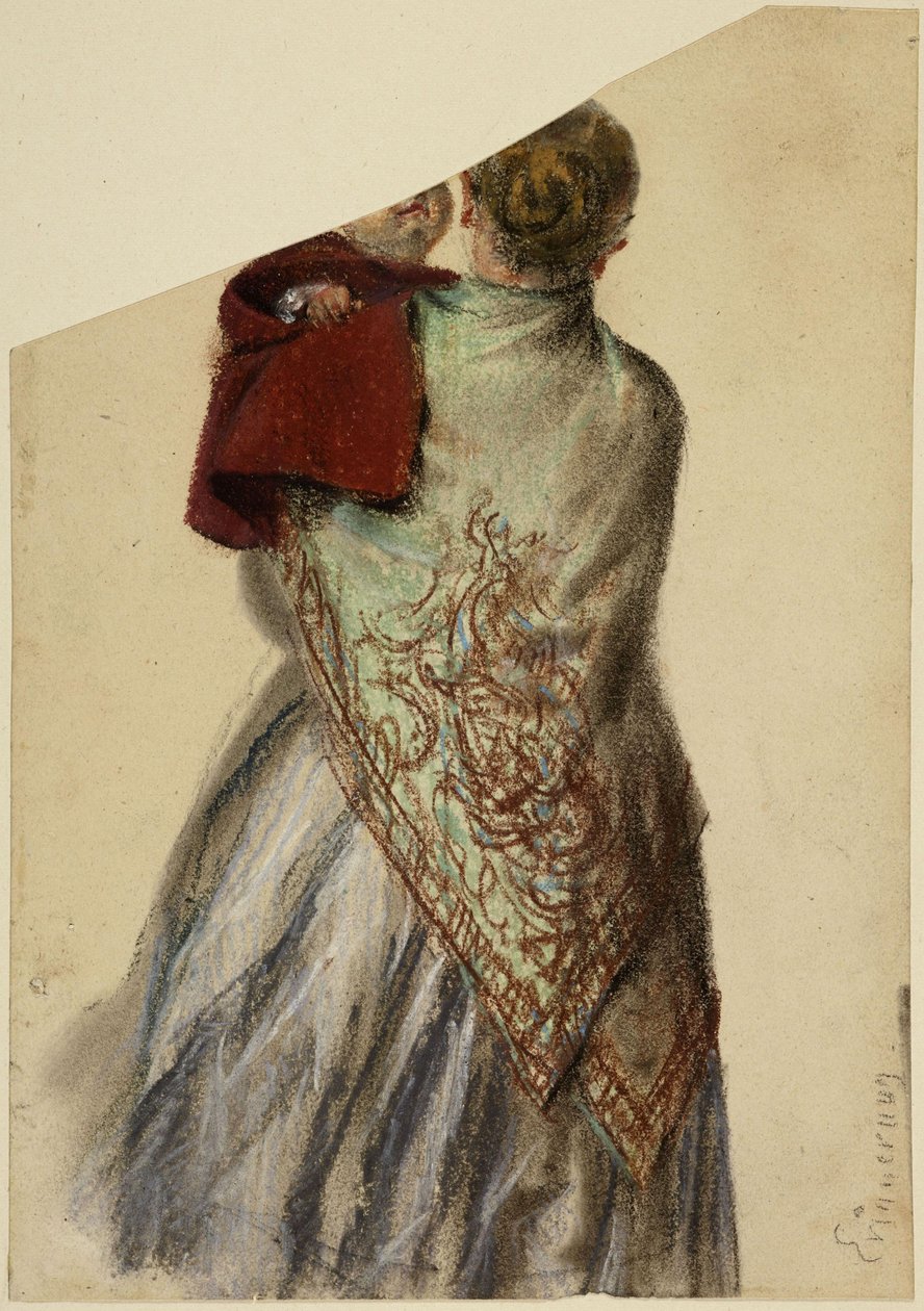 Kvinna med ett litet barn i famnen av Adolph Menzel