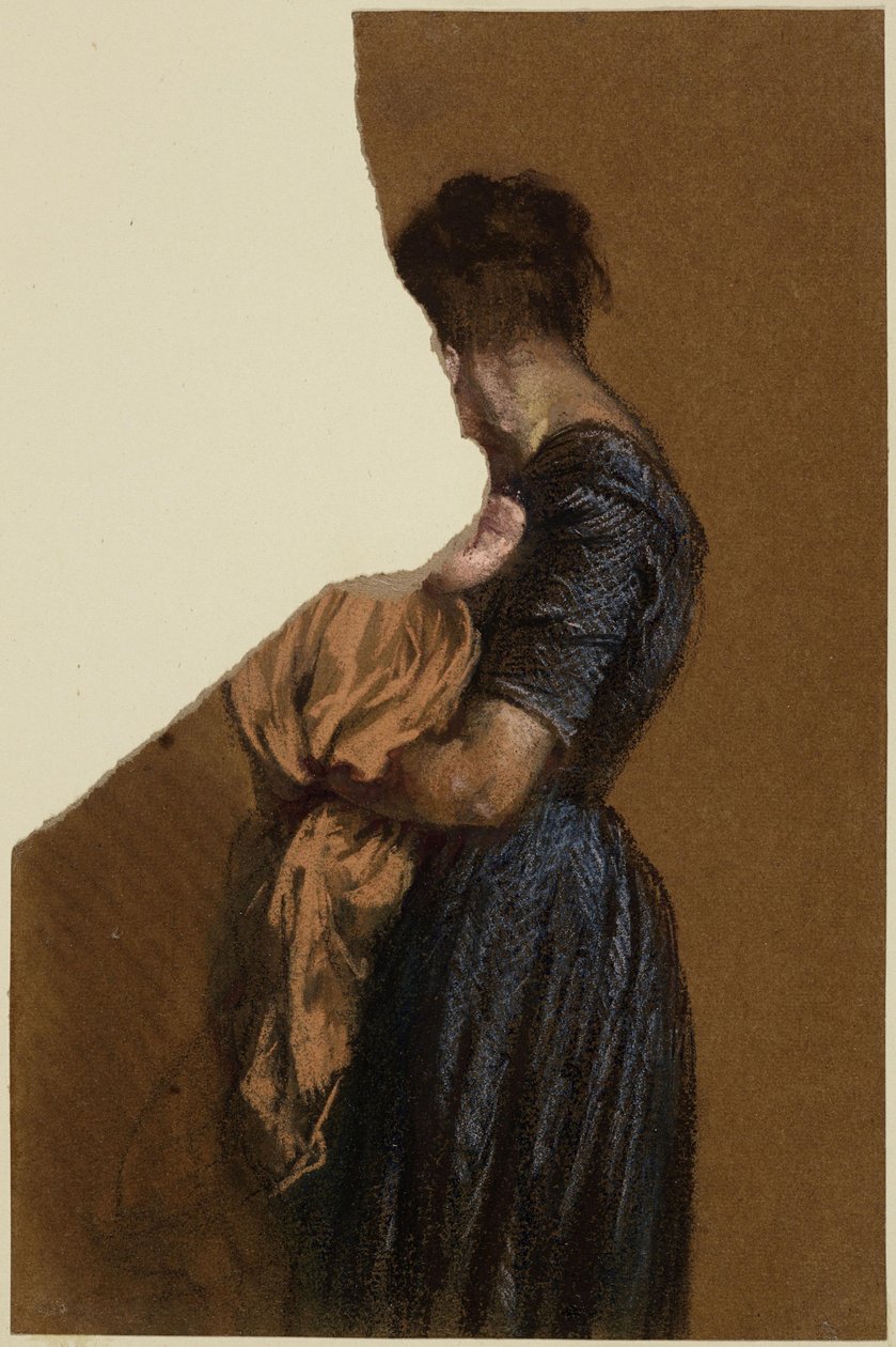 Kvinna med ett litet barn i famnen av Adolph Menzel