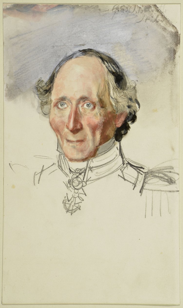 Friedrich August Stüler. Studie till målningen ”Kröningen av Wilhelm I i Königsberg” av Adolph Menzel