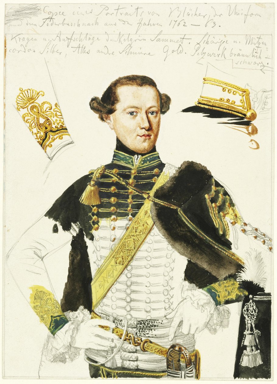 Gebhard Leberecht von Blücher. Skiss efter en målning av Adolph Menzel