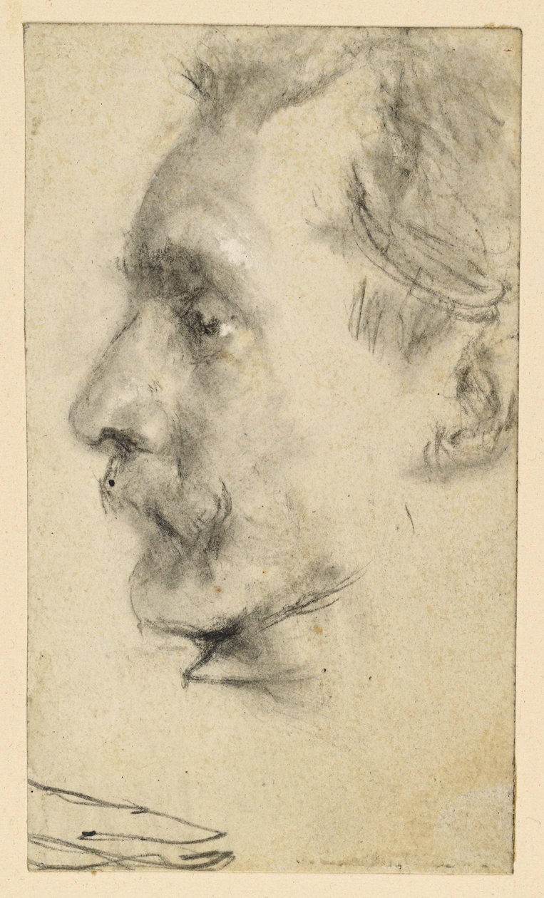 Profilbild av en man med mustasch av Adolph Menzel
