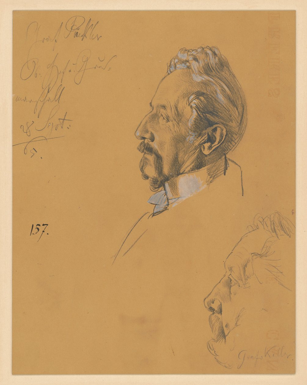 Greve H. Pückler och greve A. von Keller. Studie till målningen "Wilhelm I:s kröning i Königsberg" av Adolph Menzel