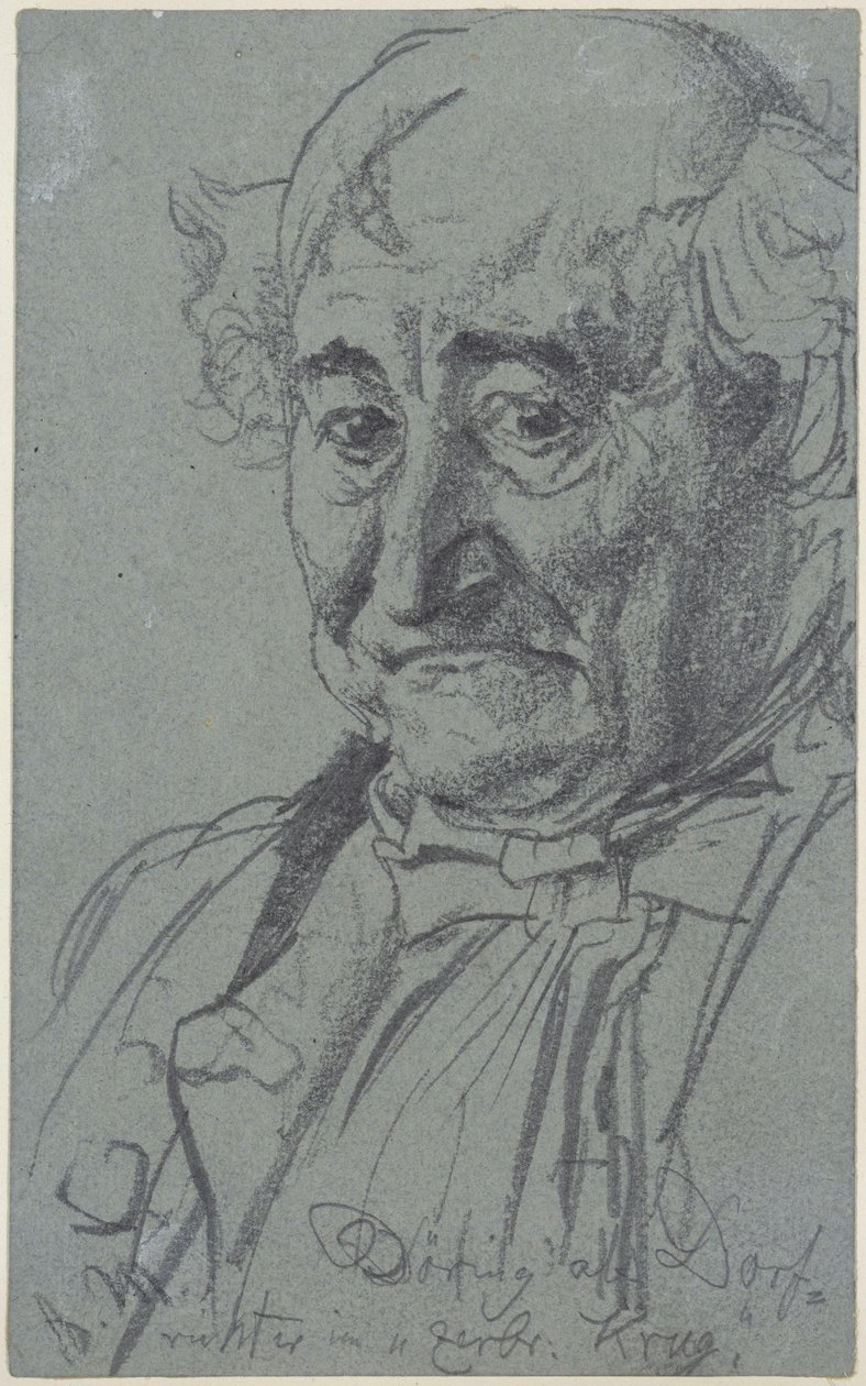 Heinrich von Kleist, Den trasiga kannan: Skådespelaren Theodor Döring i rollen som bydomaren Adam av Adolph Menzel