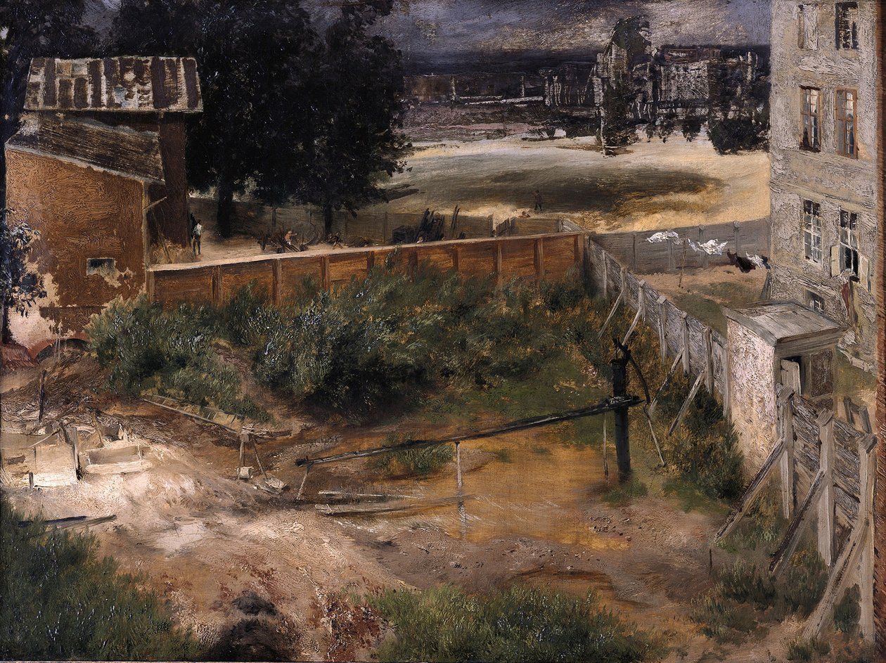 Bakre huset och gården av Adolph Menzel