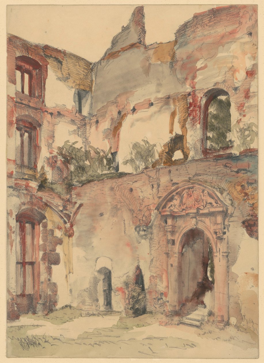 I ruinerna av slottet i Heidelberg av Adolph Menzel