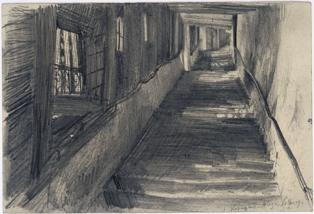 Kapuzinerstiegen i Salzburg av Adolph Menzel