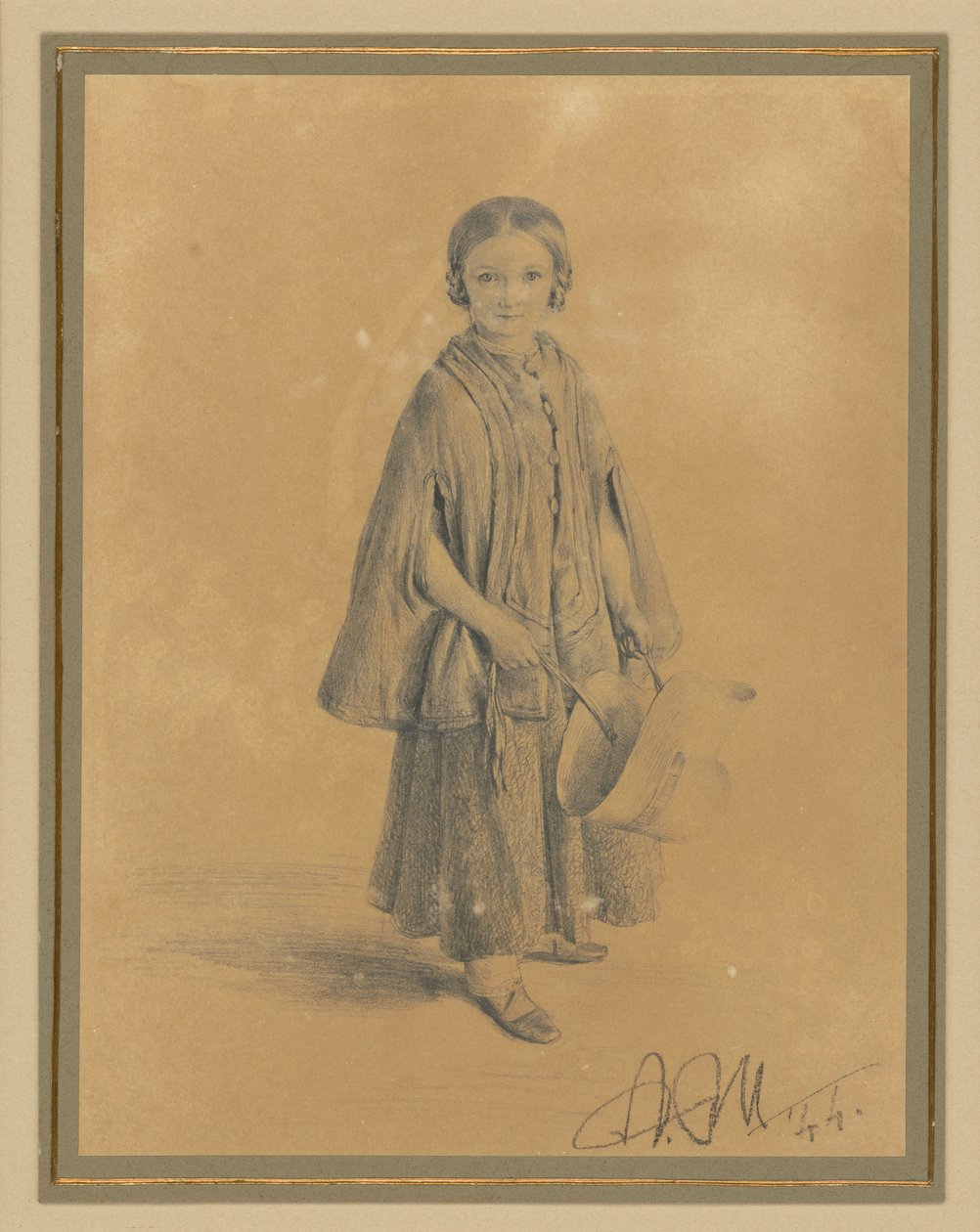 Barnporträtt av Constanze Beling, född Martini. Dotter till distriktsdomaren Carl Martini och hans hustru Pauline Martini av Adolph Menzel