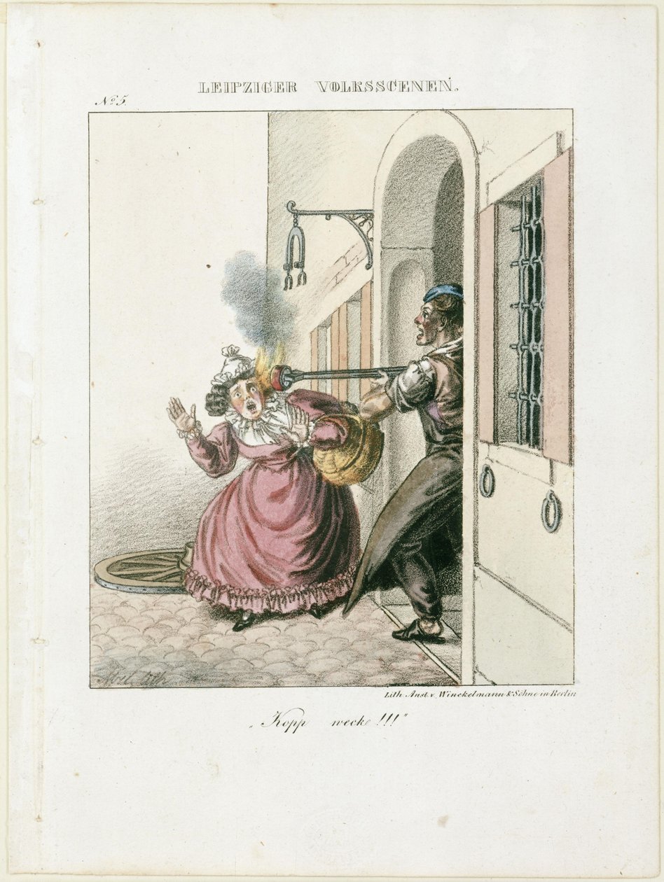 "Kopp, vakna!". Ur: Leipziger Volksszenen av Adolph Menzel
