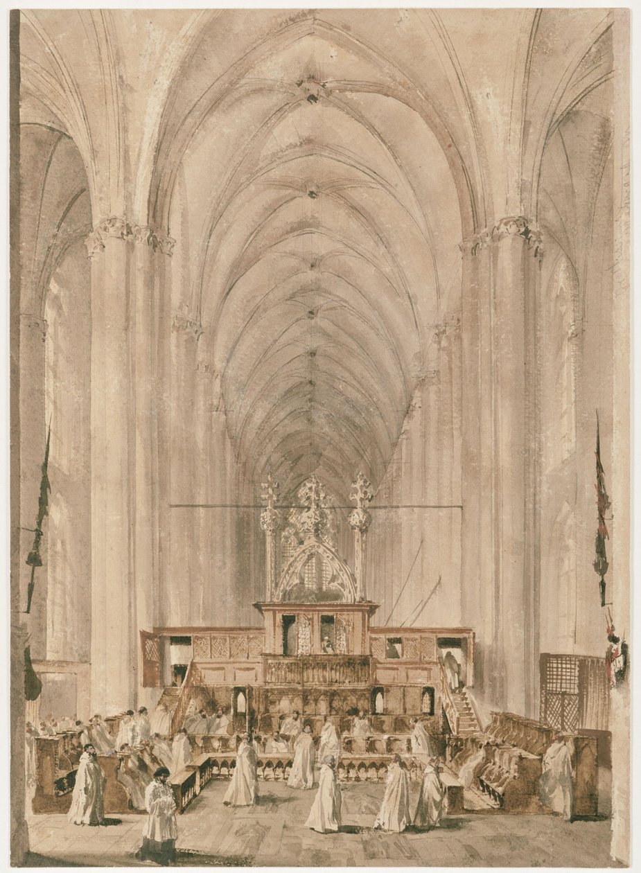 Mittskeppet i Sankt Elisabets kyrka i Marburg av Adolph Menzel