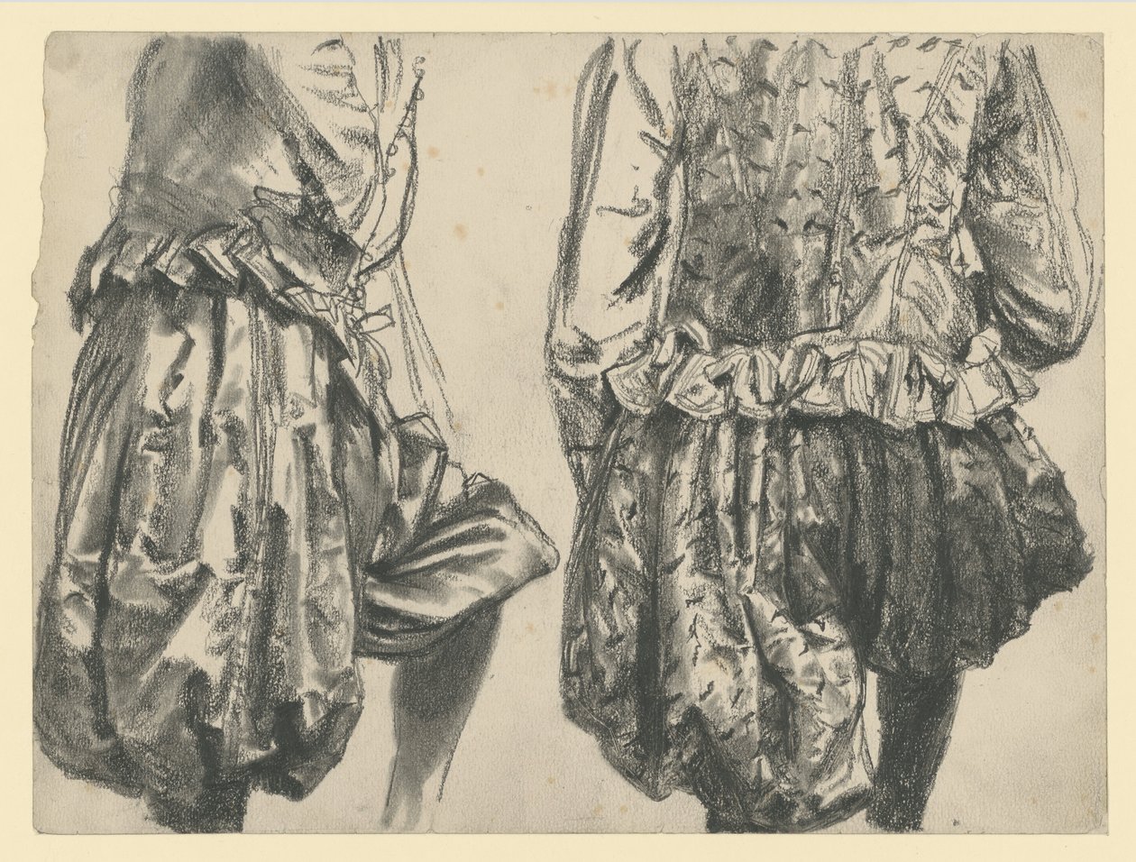 Modell i kurfursten Johann Georg I av Sachsens festdräkt, visad ur två vinklar, Historiska museet, Dresden av Adolph Menzel