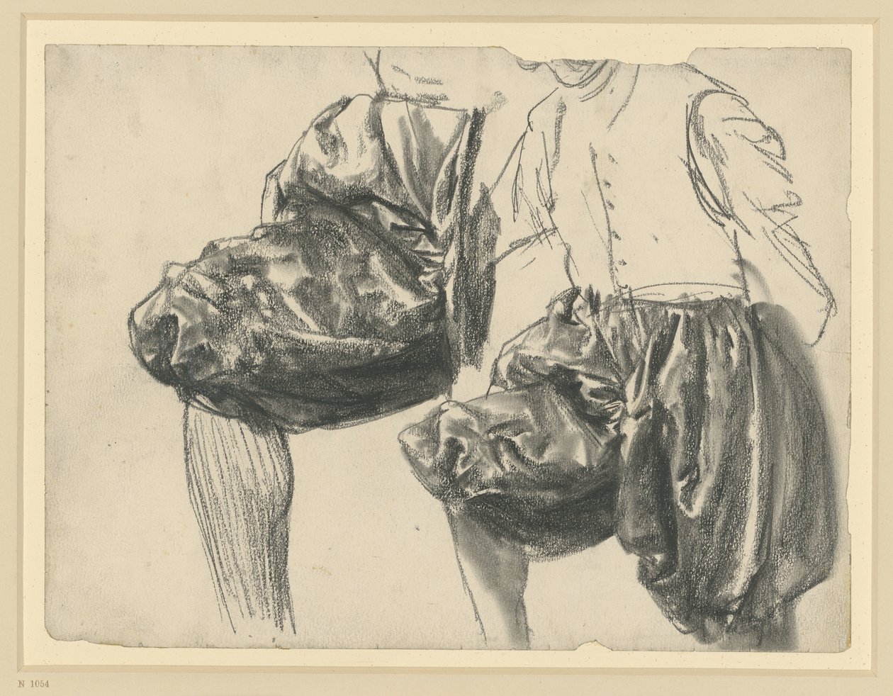 Modell i kurfursten Johann Georg I av Sachsens festdräkt, visad ur två vinklar, Historiska museet, Dresden av Adolph Menzel