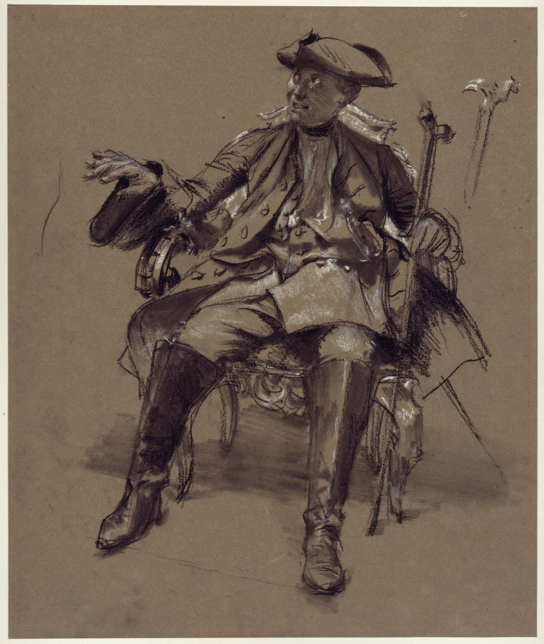 Modellstudie av Fredrik I i fåtöljen av Adolph Menzel