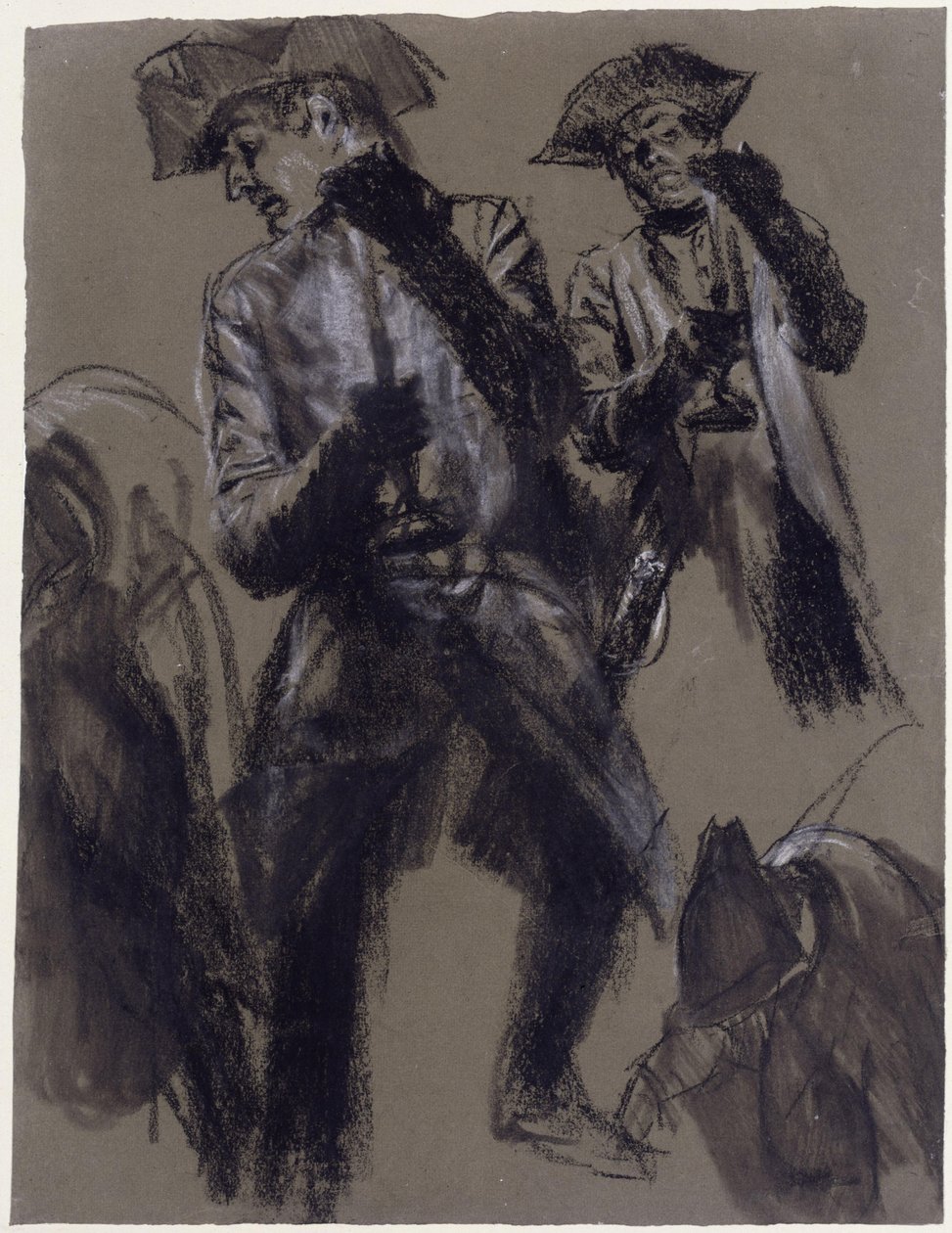 Modellstudie av en officer med ljuskrona av Adolph Menzel