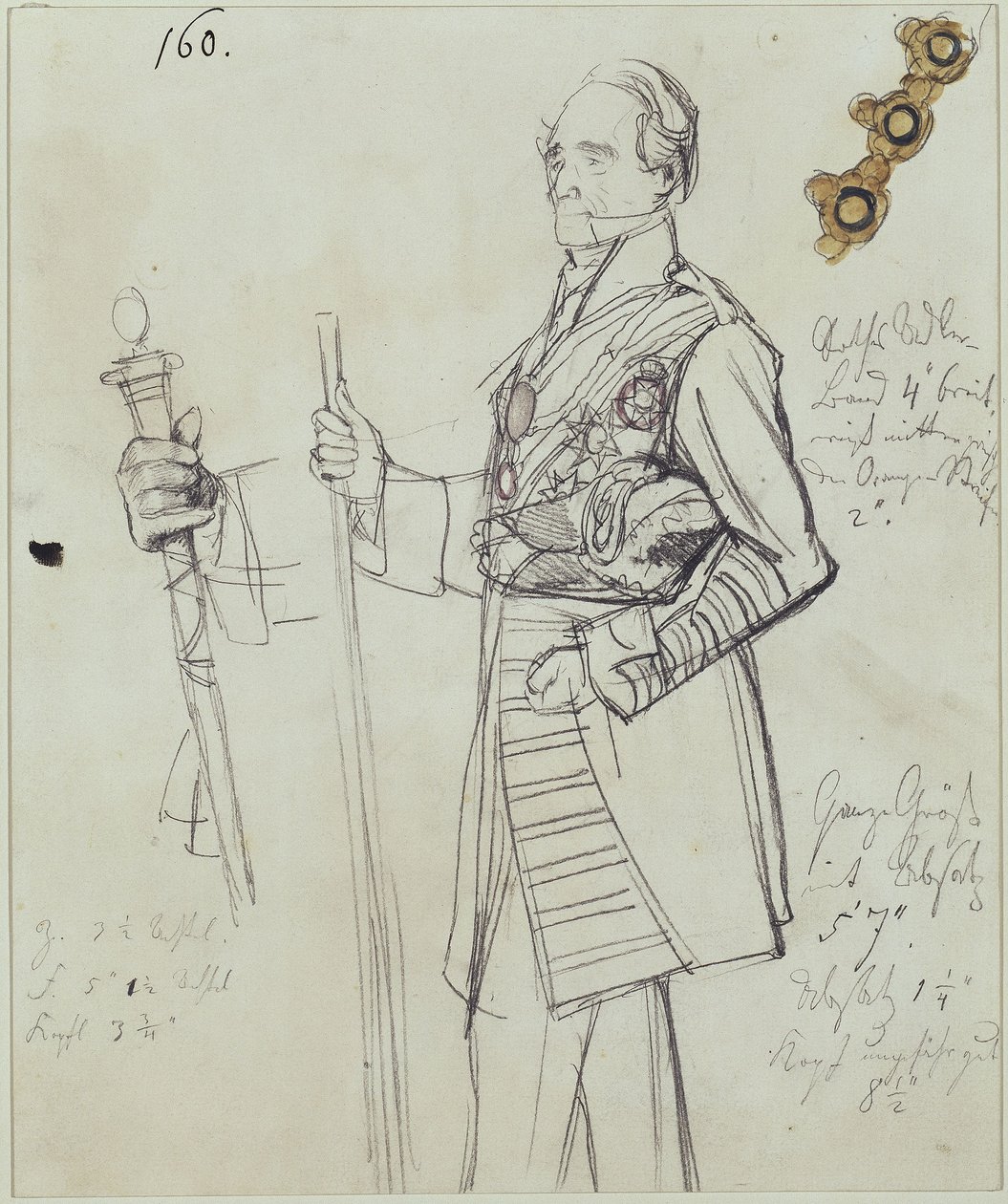 Överceremonimästare Rudolf greve Stillfried-Alcantara. Studie till målningen ”Kröningen av Vilhelm I i Königsberg” av Adolph Menzel