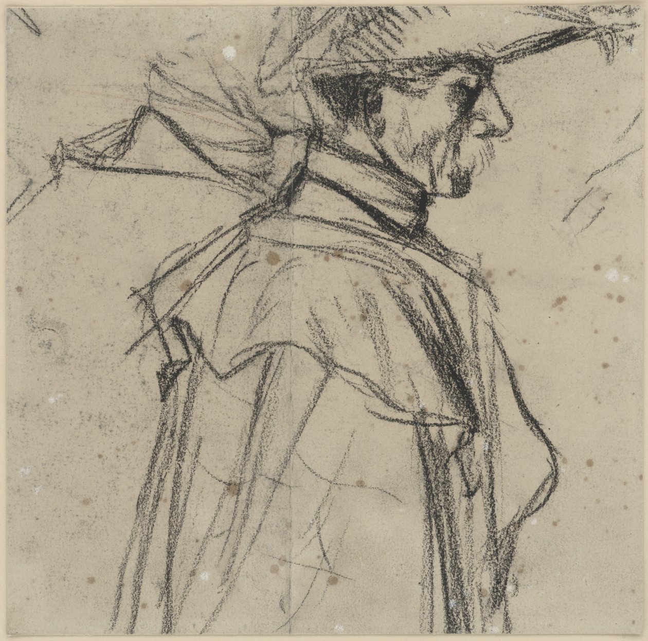 Officer med hatt och rock av Adolph Menzel