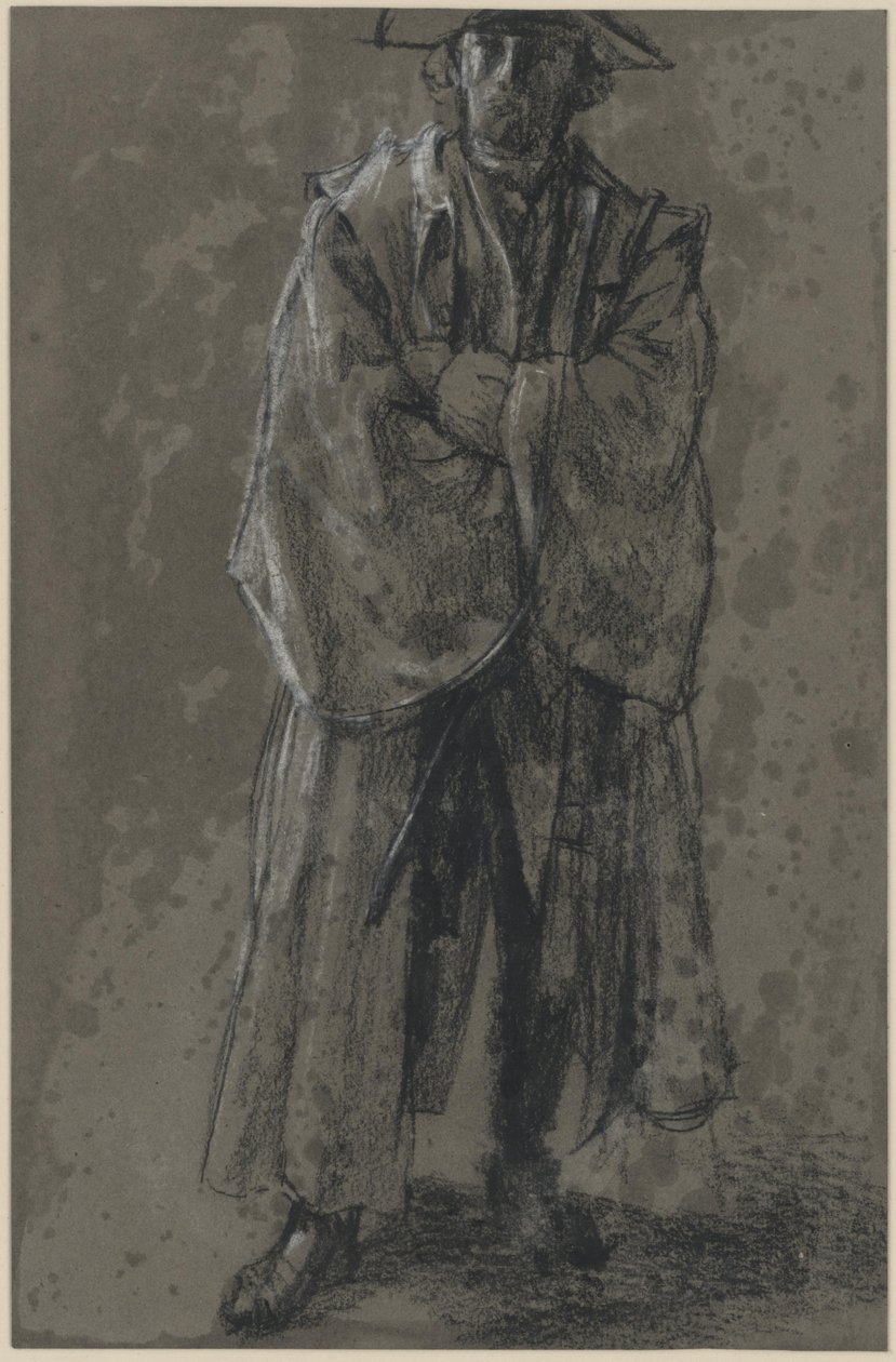 Officer med rock och hatt (studiemodell av Moritz von Anhalt-Dessau) av Adolph Menzel