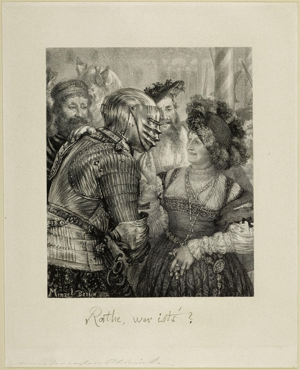 Gissa vem det är Scen från en maskeradbal i riddardräkt. För ”Deutsches Künstleralbum”, årgång 1867 av Adolph Menzel