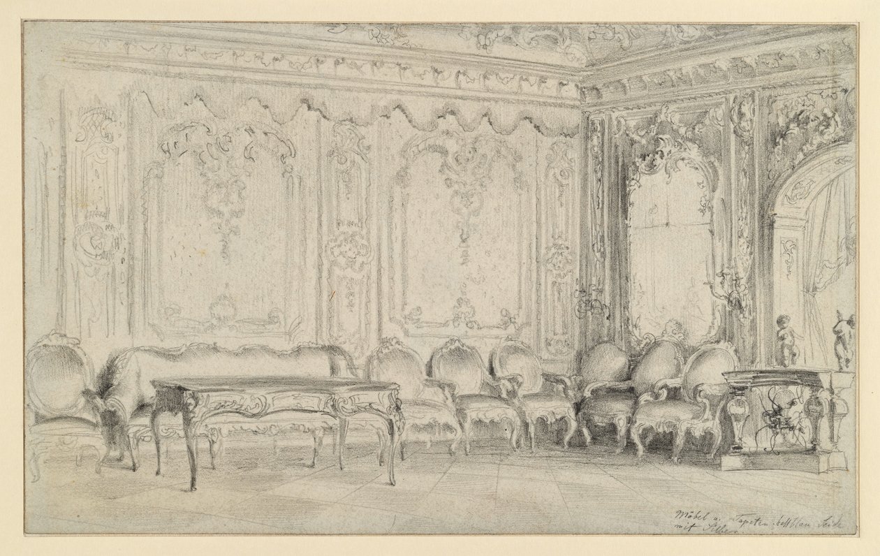Sov- och arbetsrum i Stadtschloss i Potsdam av Adolph Menzel