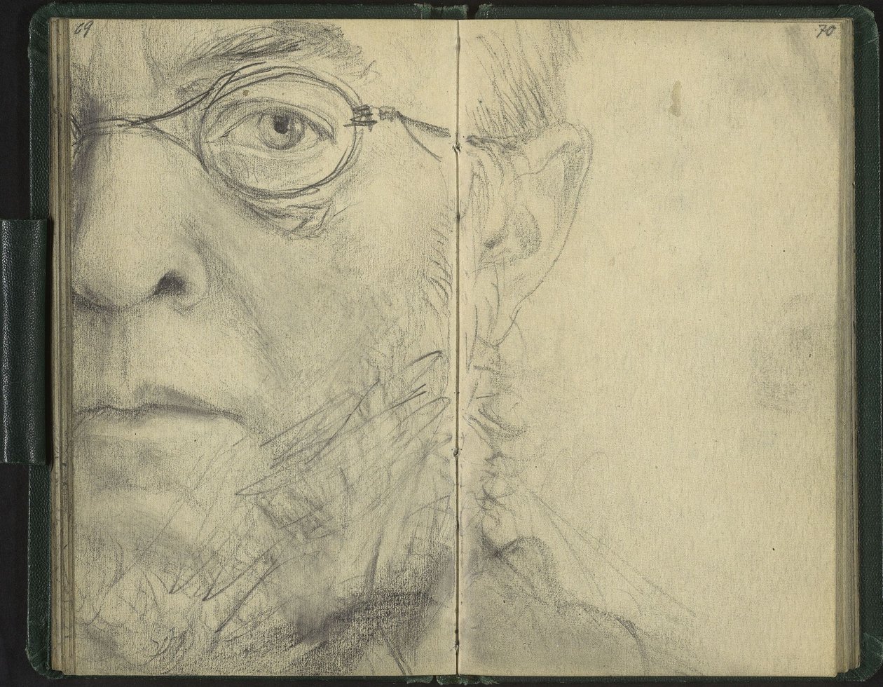 Självporträtt som "Enögat" av Adolph Menzel