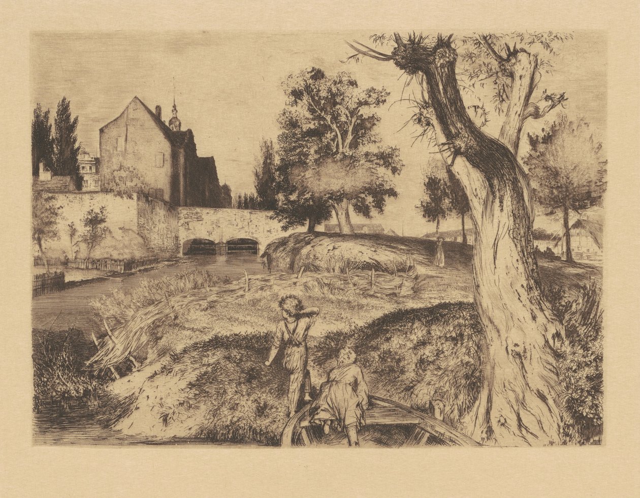 Sheep Ditch (Fårdiken) av Adolph Menzel
