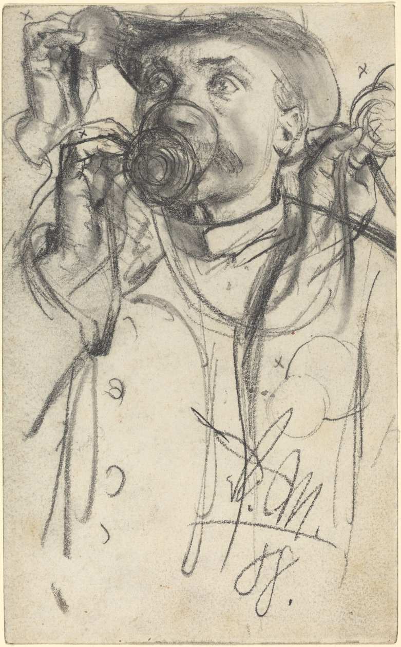 Studier av en man som dricker av Adolph Menzel