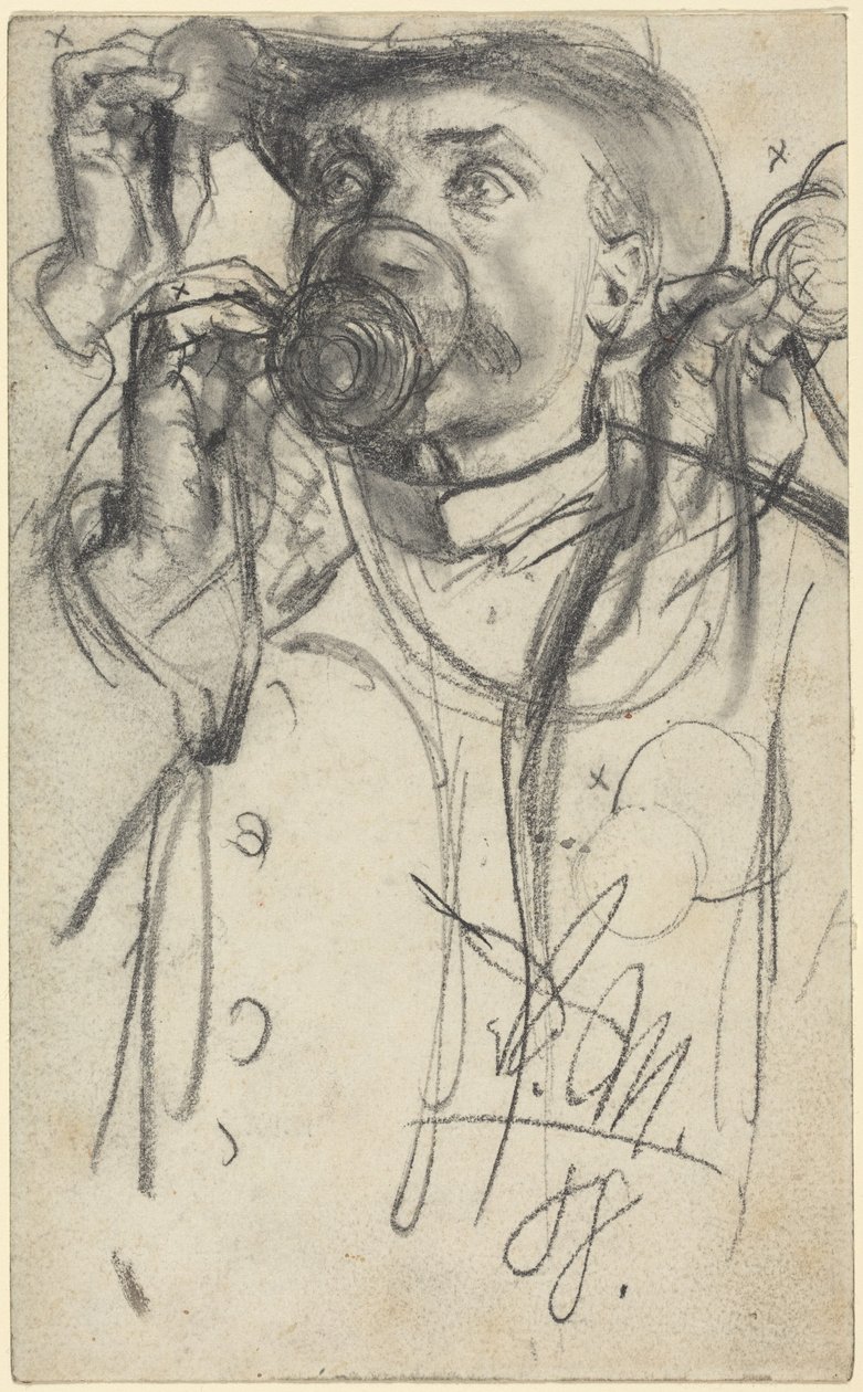 Studier av en man som dricker av Adolph Menzel