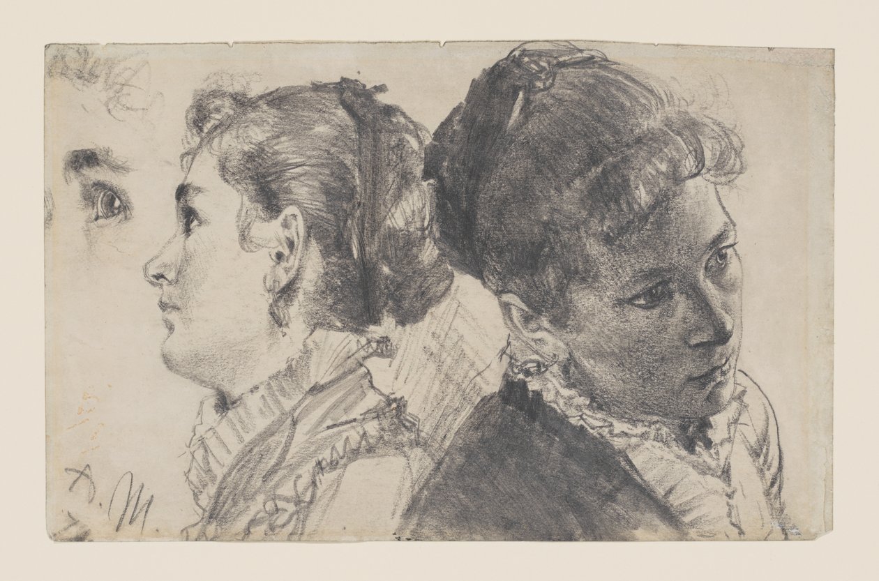 Studier av en ung kvinna av Adolph Menzel