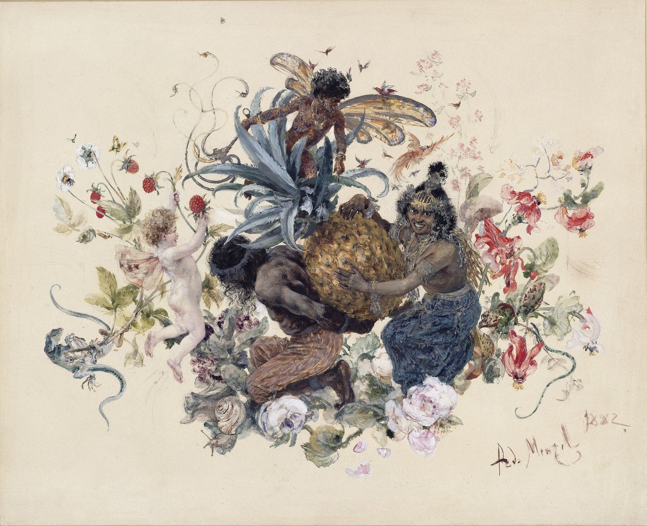 Bordsservis: Fruktskål av Adolph Menzel