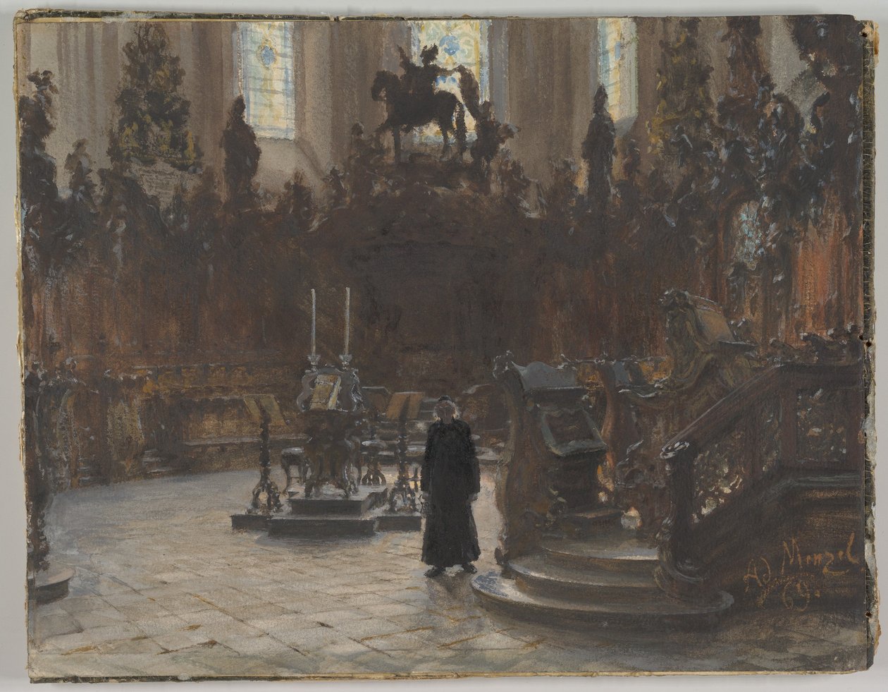 Körbänkarna i katedralen i Mainz av Adolph Menzel