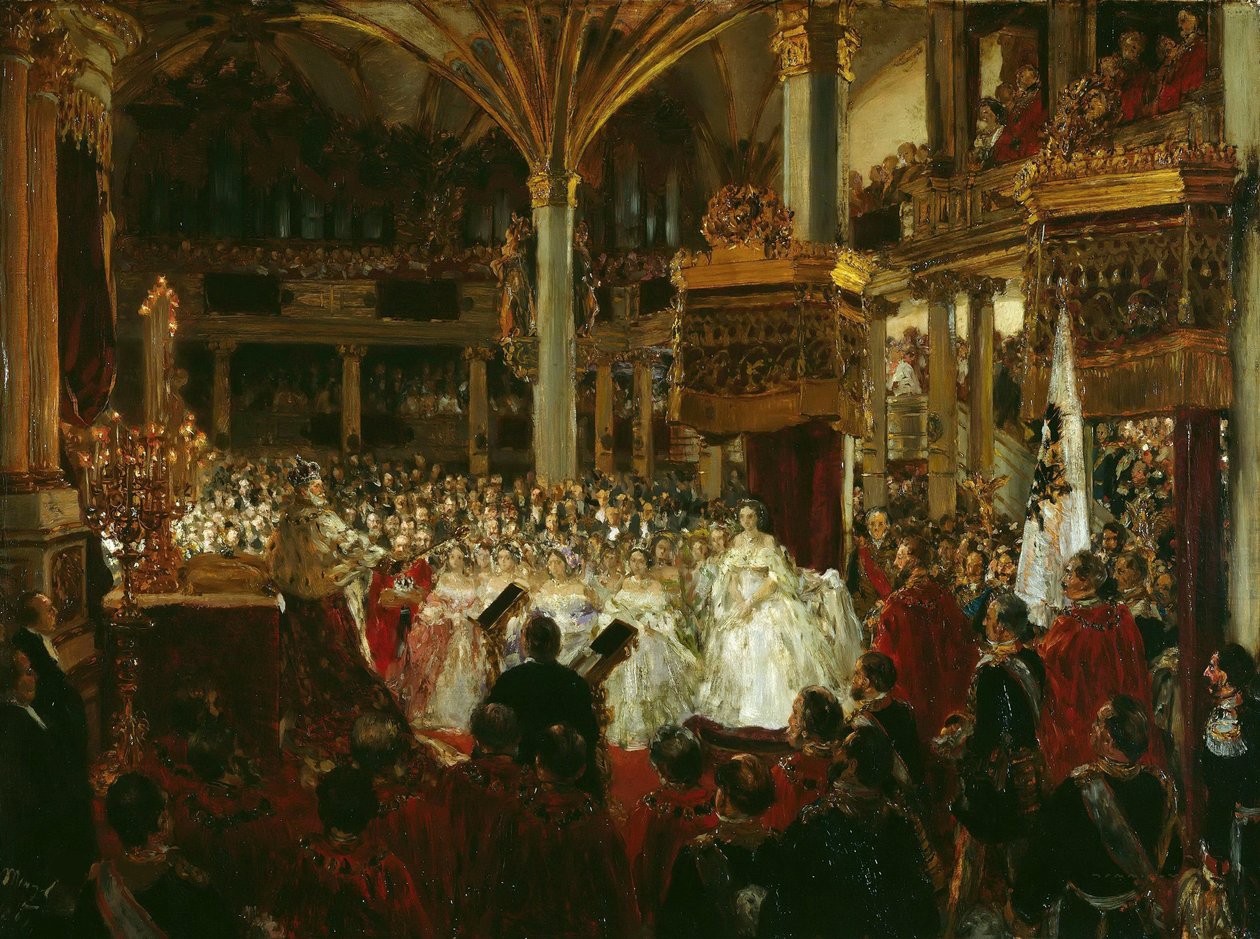 Vilhelm I:s kröning till kung av Preussen på Königsbergs slott 1861, 1861. av Adolph Menzel