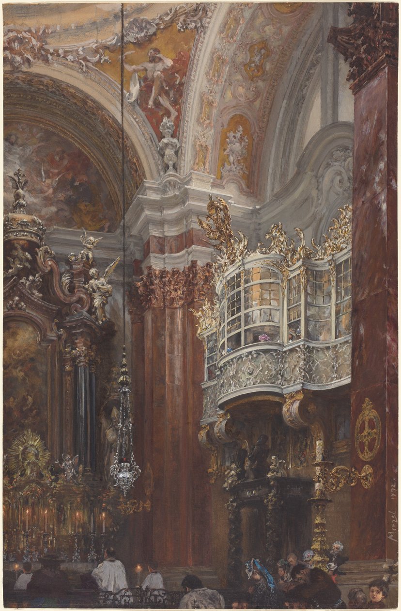 Interiören i Jacobskirche i Innsbruck av Adolph Menzel