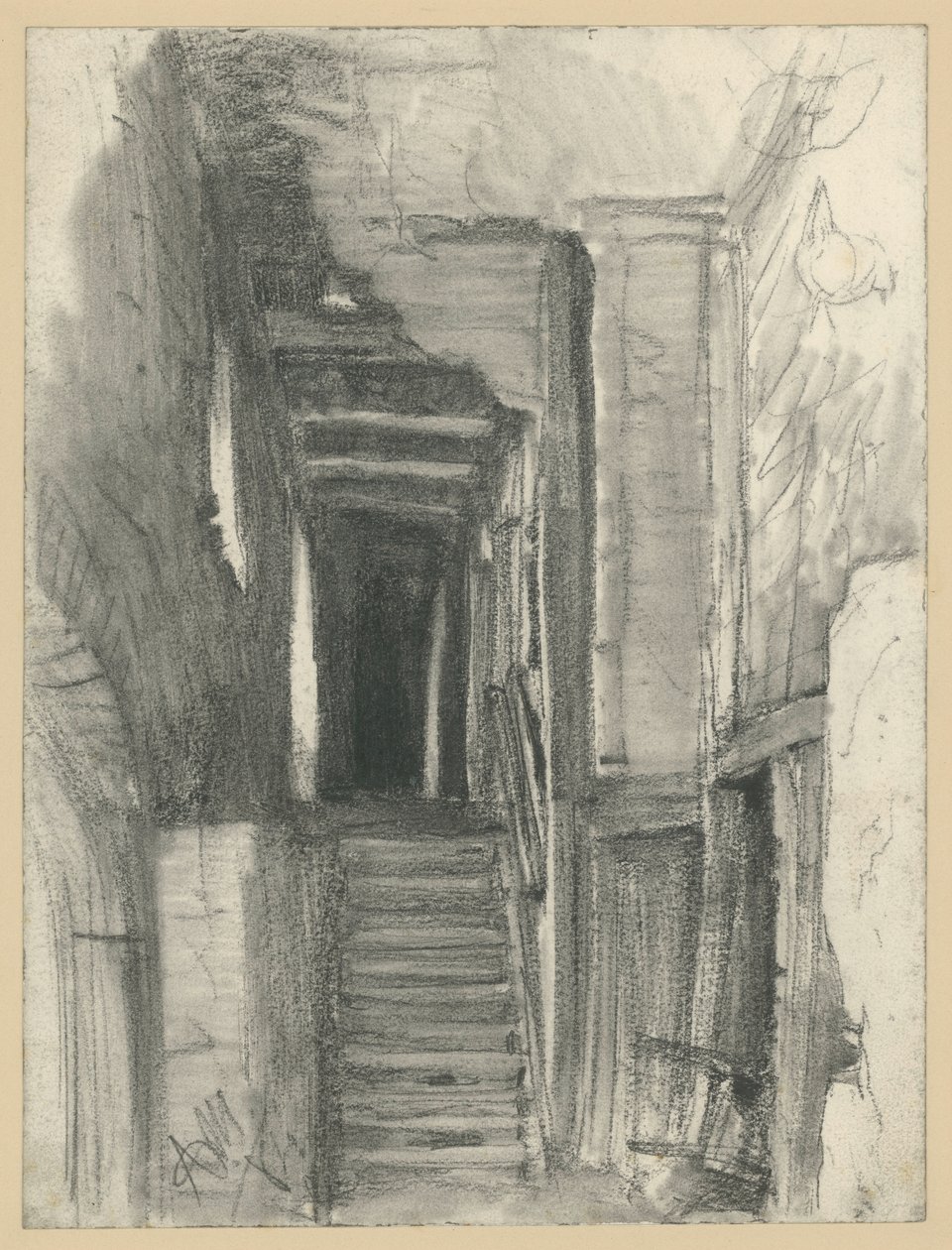 Trappa och korridor i ett gammalt bondhus av Adolph Menzel
